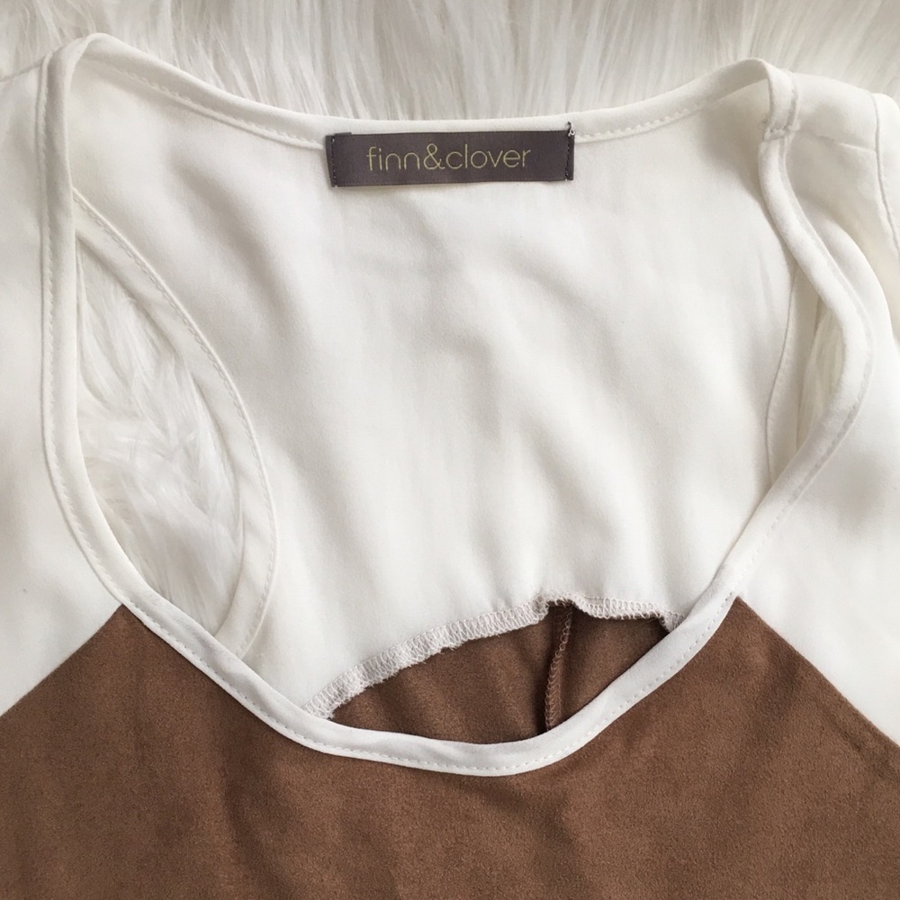 💥FINAL💥FINN & CLOVER Faux Suede Racerback Top - Picture 4 of 7